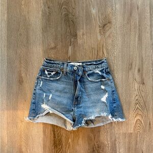 Abercrombie & Fitch Blue Distressed Jean Shorts